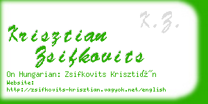 krisztian zsifkovits business card